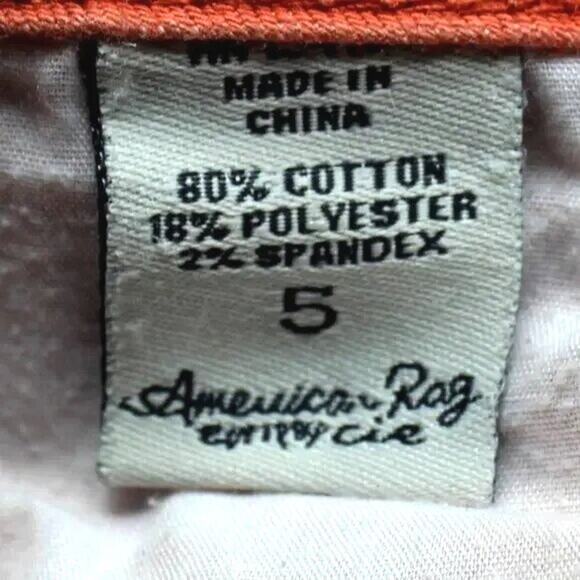 American Rag Skinny Ankle Jeans Burnt Orange Juniors Size 5 - Picture 9 of 10